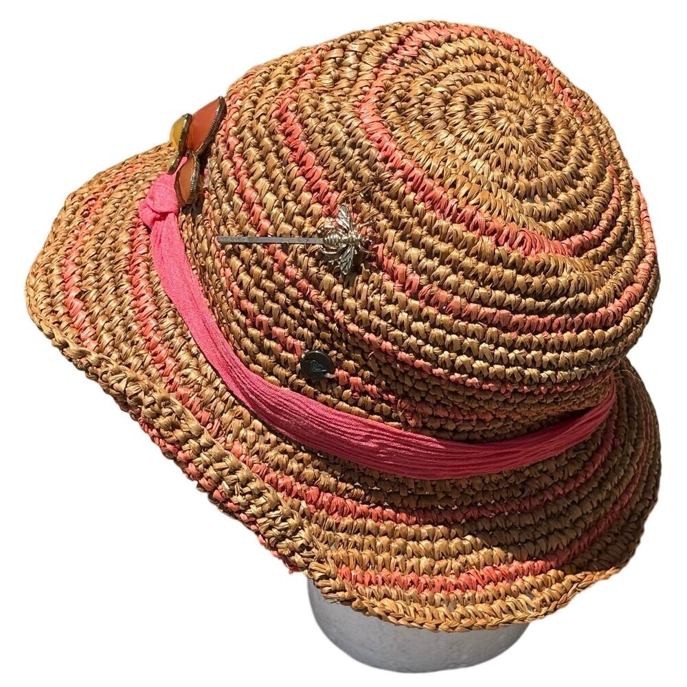 Tan & Pink Floral Roxy Sun Hat - Picture 5 of 5